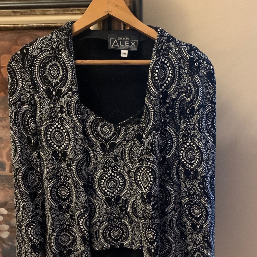 Alex Evenings Monochrome Paisley Blouse